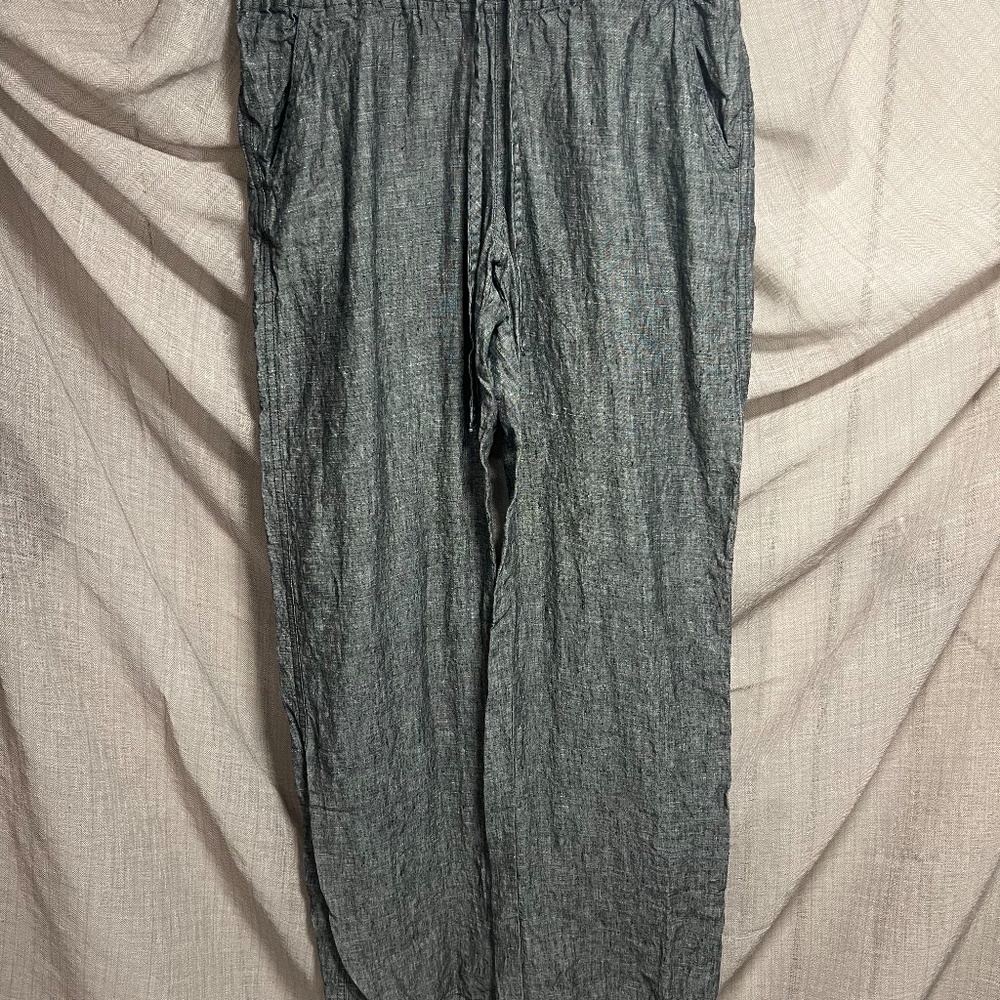 Allen Allen - Linen blend drawstring pants